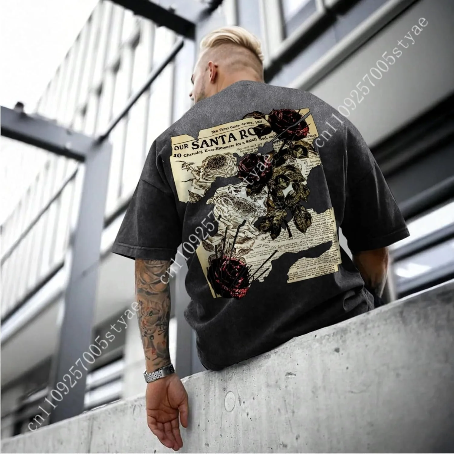 Camiseta de hombre con efecto  - Acid Wash Vintage Graphic T Shirt reseña y precio